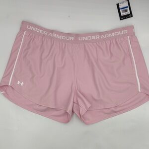 Under Armour Tech 3” Play Up Shorts in Prime Pink